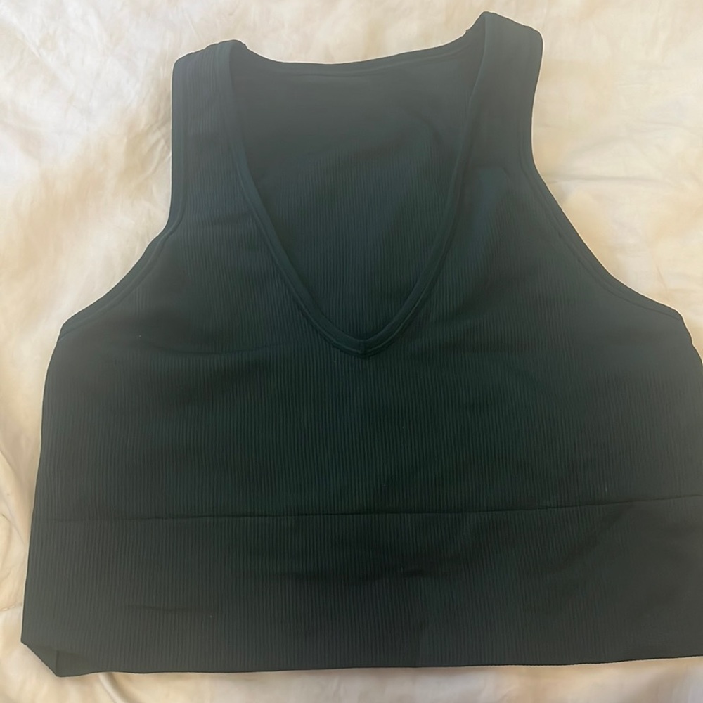 Athleta Aurora crop top size medium seaweed green